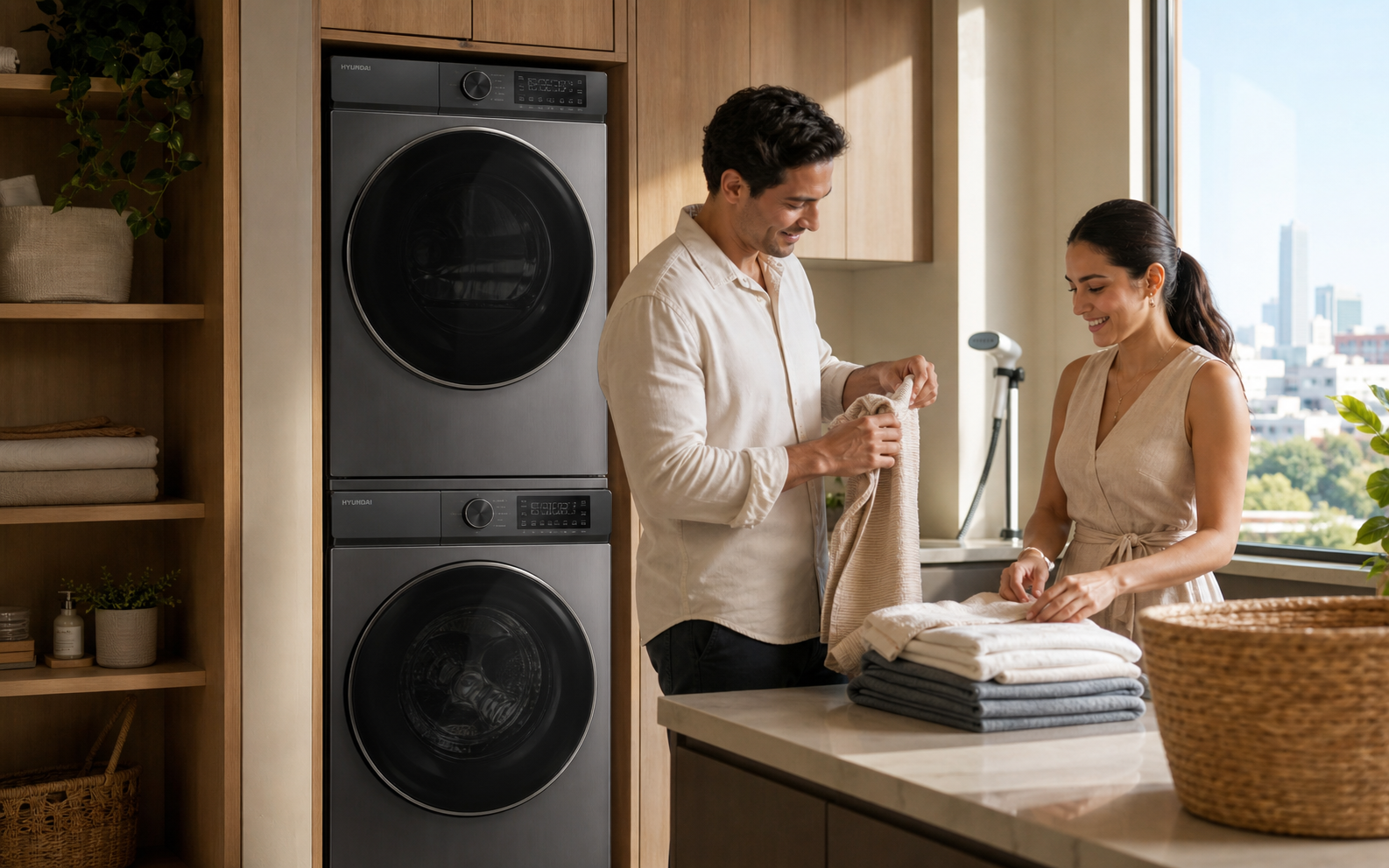 Afternoon laundry with HYUNDAI appliances